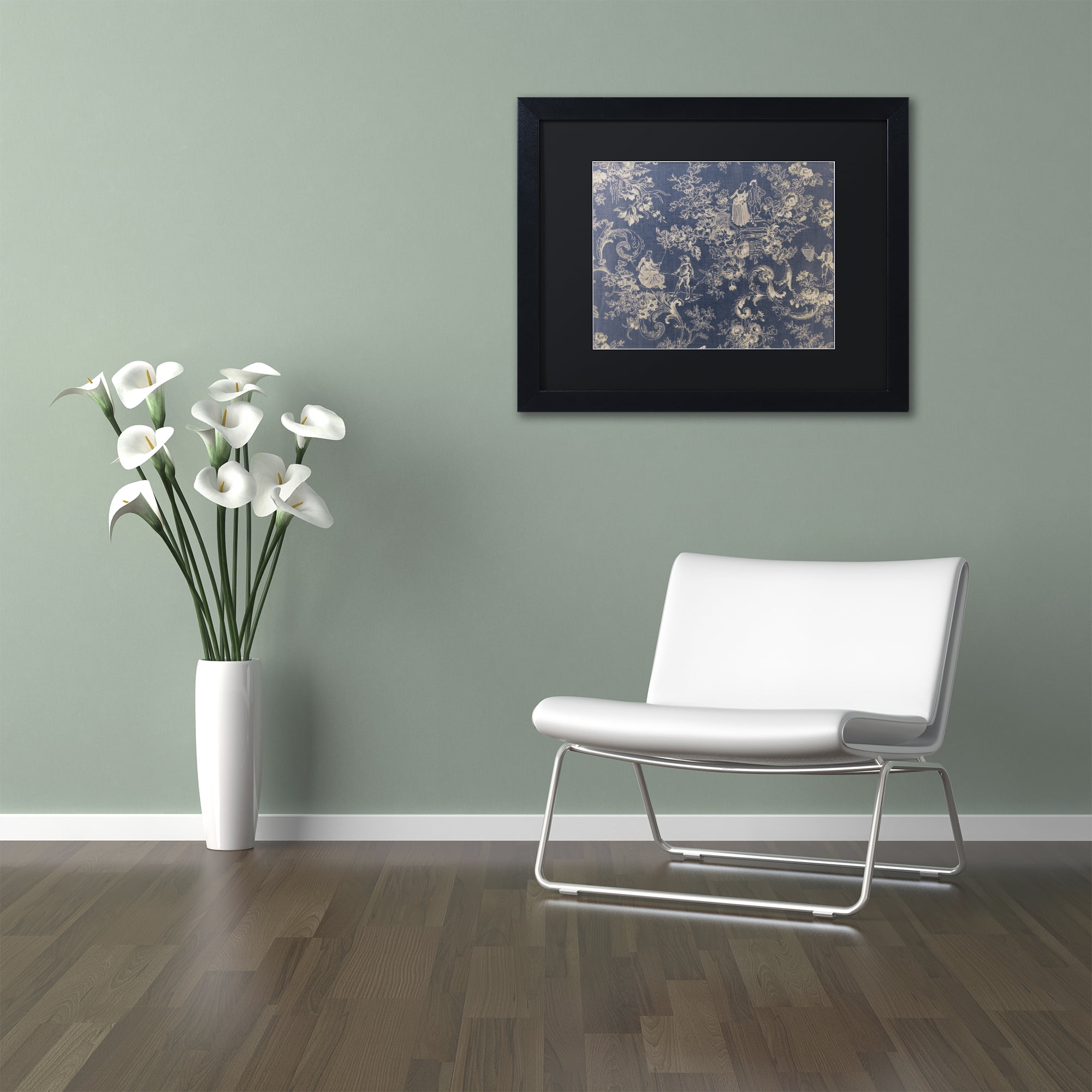Trademark Fine Art 'Toile Fabrics II' Black Framed Art by Color Bakery