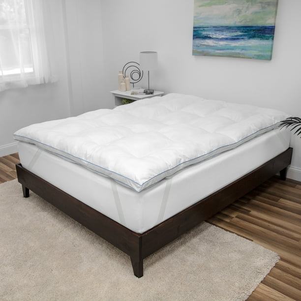 Bipedid Memory Plus Deluxe 3 75 Polyester Fiber 25 Memory Foam Clusters Mattress Topper Twin Walmart Com