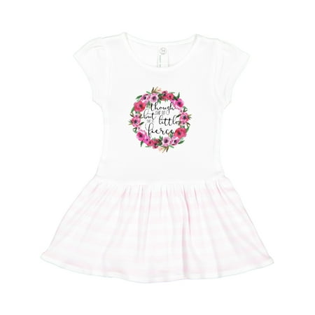 

Inktastic Though She Be but Little She is Fierce Gift Toddler Girl Dress