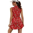 thumbnail image 2 of Yuyamidu Candy Canes Tennis Dress with Built in Shorts, Red Christmas Sleeveless Athletic Dress for Women Golf Athletic Dresses with Pockets Golf Outfits Size XS, 2 of 8