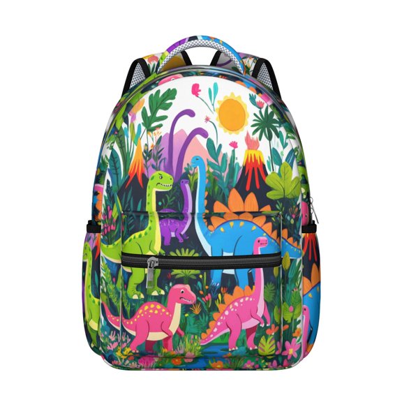 Cute Dinosaur Pattern Backpack for School,Cute School Bag,Schoolbag with Adjustable Shoulder Straps & Padded Back,15.3"x11"x7.1".