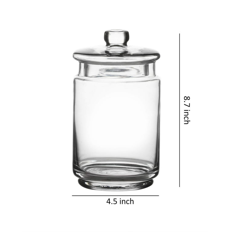 Restaurantware Vetri 30.4 Ounces Glass Storage Jars, 3-Piece Dishwashable Glass Cookie Jars - Airtight Seal, Hot & Cold Friendly, Clear Glass Glass