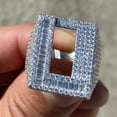 thumbnail image 6 of Men's Real Solid 925 Sterling Silver Initial Letter L Iced Baguette Flooded Out Big Hip Hop Ring Size 8, 6 of 9