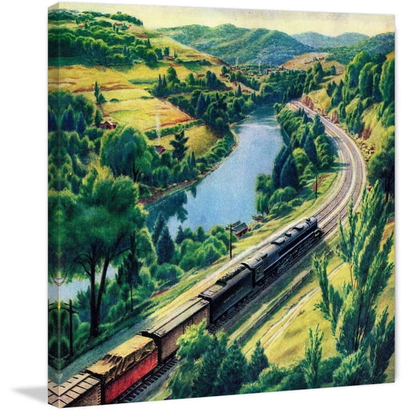 "Train Trip" Painting Print on Wrapped Canvas