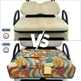 thumbnail image 6 of COEQINE Fold-and-Carry Golf Cart Seat Cover, Bag-Style Handle for Easy Carry, Universal Fit Quilted Padding, 4 Pockets, Fits for EZGO Yamaha Club Car, Groovy Hippie Floral, 6 of 8