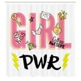 thumbnail image 3 of Ambesonne Girl Slogan Shower Curtain, Girl Power with Hearts, 69"Wx84"L, Multicolor, 3 of 5