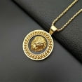 thumbnail image 5 of Mens Lion Head Necklace Pendant With Cuban Chain Male Hip Hop 14K Yellow Gold Animal Necklace Golden Jewelry, 5 of 6