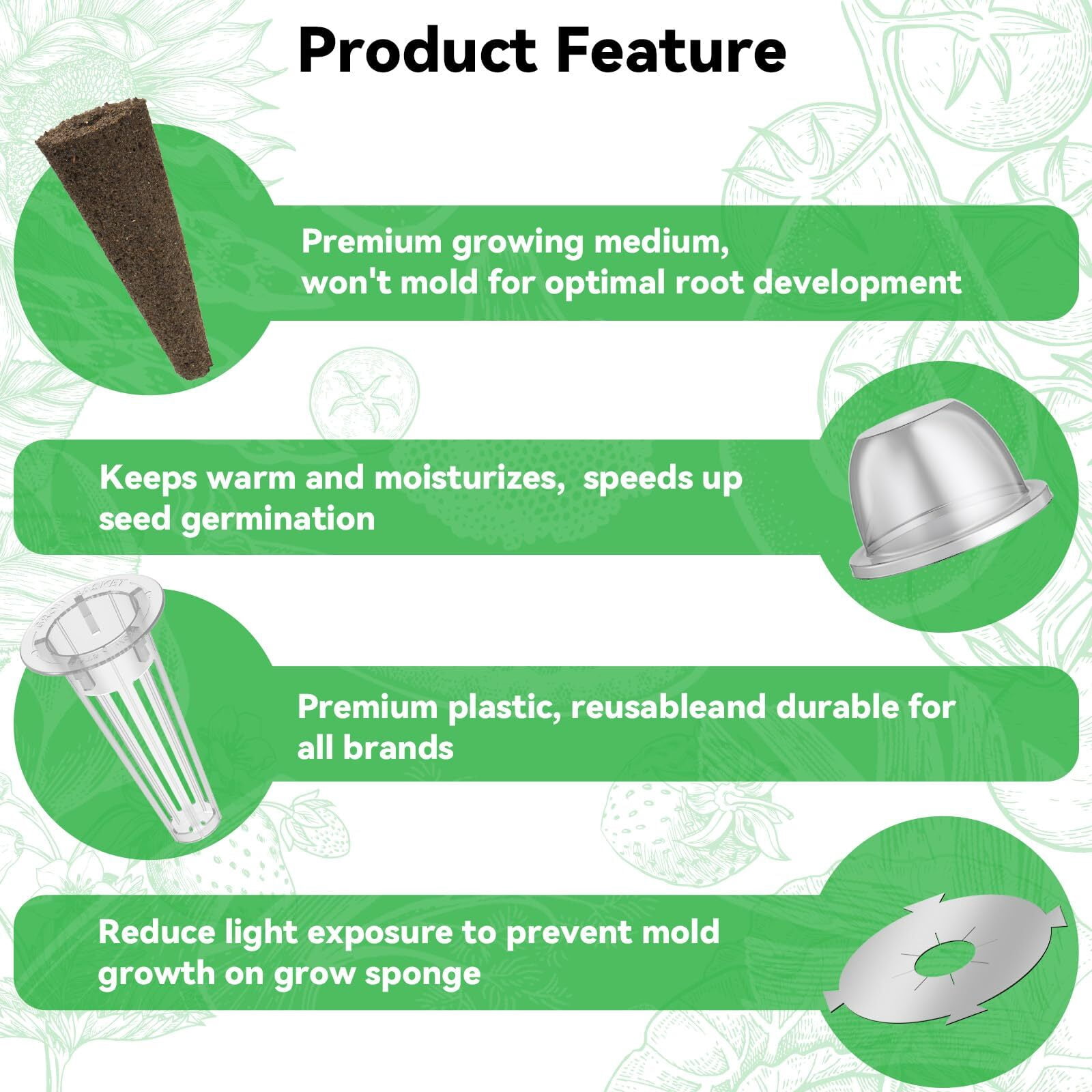 inbloom Organic Salad Seed Pod Kit for AeroGarden, Ahopegarden Hydroponics Growing System,Low-Calorie Food, 12-Pods (350+ Seeds, Include Fast and Butter Lettuce, Red Cherry and Golden Cherry Tomato)