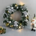 thumbnail image 3 of PENGXIANG Christmas Wreath With Battery Powered LED Light String Front Door Hanging Garland Holiday Home Decorations, 3 of 6