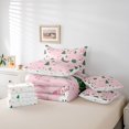 thumbnail image 6 of Feelyou Christmas Tree Kids Twin Bedding Sets 7-Piece, Funny Xmas Snowman Bedding Comforter Set, Pink Snowflake Print Reversible Sheet Sets, Breathable Home Decor, 6 of 8