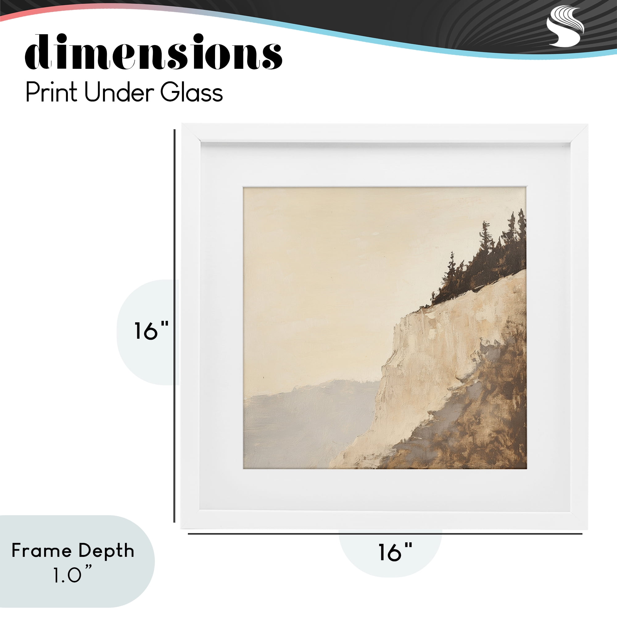 Stupell Industries Serene Cliffside Vista White Framed Print Under Glass, design by Petal Prints Design