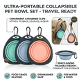 thumbnail image 2 of Collapsible Silicone Dog Cat Bowls with Clasp for Traveling, Hiking, Walking, Portable, Foldable Dog Cat Water Dish Bowl for Outside(Green), 2 of 6