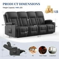 thumbnail image 4 of Loberfve 4-Seater Recliner Sofa with Cup Holders, USB Ports & Phone Pockets, Modern Reclining Couch for Living Room, 4 of 5
