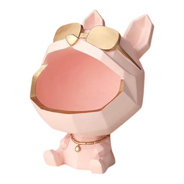 Caja de almacenamiento decorativa de perro de de resina, decoración Rosado Sunnimix Inicio Escultura moderna
