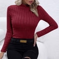 thumbnail image 4 of LNGOOR T-Shirts à Manches Longues pour Femmes Col Roulé Extensible Ajusté Hauts Côtelés Basiques Couche de Base, 4 of 7