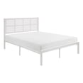 thumbnail image 2 of Pemberly Row King Platform Metal Bed White Faux Cane Panel Headboard, 2 of 11