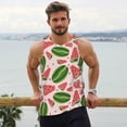 thumbnail image 6 of Lsque Watermelon Pattern Mens Tank Tops Muscle Athletic Quick Dry Sleeveless Workout Fitness T Shirts Beach Tank Top, Loose-fit Sleeveless Shirt for Men-XX-Large, 6 of 7
