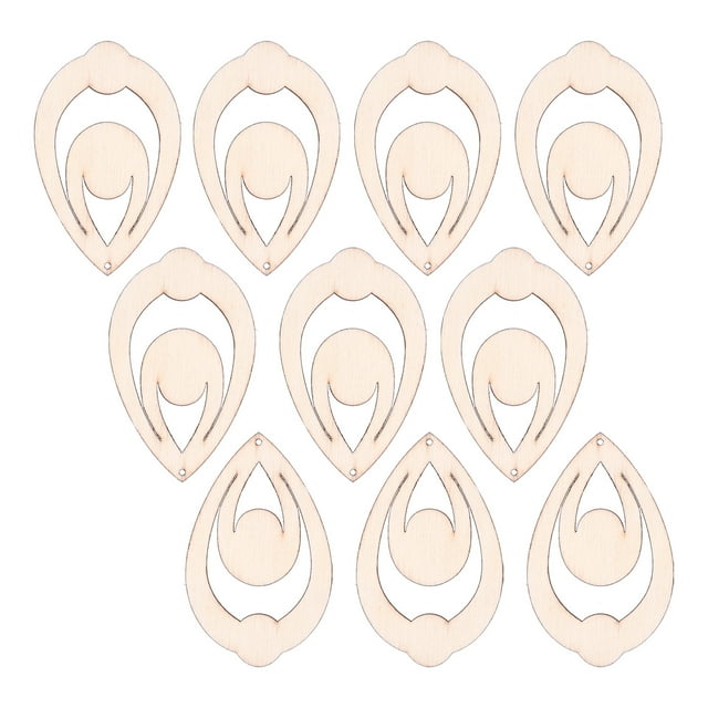 Joyas personalizadas grabadas por computadora para hacer collares y aretes, colgante de madera inspirado en la naturaleza estilo 6