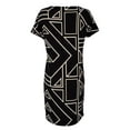 thumbnail image 2 of RALPH LAUREN $145 Women New 1155 Black Ivory Geometric Shift Dress XS Petite B+B, 2 of 4