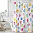 thumbnail image 6 of Rainbow Shower Curtain Set - Extra Long 72" x 96" Washable Bathtub Curtain with 12 Hooks, Colorful Boho Tainted Pattern Polka Dot Modern Waterproof Fabric Stall Shower Curtains for Bathroom Décor, 6 of 6