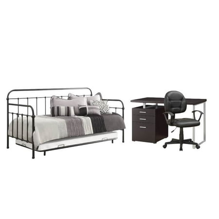 3 Piece Bedroom Dorm Set With Daybed Desk And Chair Walmart Com