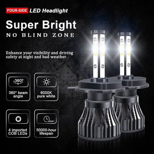 H4 9003 LED Headlight Bulbs Car & Truck Parts High&Low Dual Beam