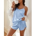 thumbnail image 4 of Ekouaer Satin Pajama Sets for Women 2 Piece Silky Cami Pj Set Soft Nightwear Lingerie Sleepwear Set, 4 of 6