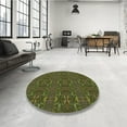 thumbnail image 3 of Ahgly Company Indoor Round Patterned Milk Chocolate Brown Area Rugs, 8' Round, 3 of 6