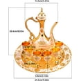 thumbnail image 3 of Vintage Turkish Tea Set: Exquisite Turkish Coffee Cup Set Including Metal Teapot, 6 Cups & Tea Tray for Home Decor Birthday Christmas Wedding Restaurant Hotel (A3), 3 of 8