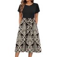 thumbnail image 1 of Vestido Zeagoo de punto floral en forma de A, de verano, con bolsillos, 1 of 6