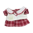 thumbnail image 1 of Ropa de muñeca de peluche de 20 cm, linda, accesorios para fotos, accesorios para muñecas de peluche, vestido de muñeca y suéter, chaleco, disfraces, rojo, 1 of 7