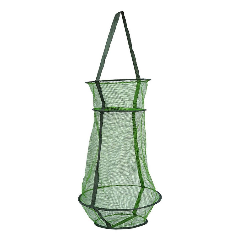 Fovolat Fishing Cage Basket Net Drawstring Opening Design Collapsible