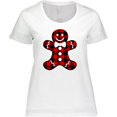 thumbnail image 3 of Inktastic Buffalo Plaid Gingerbread Man Women's Plus Size T-Shirt, 3 of 5