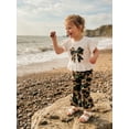 thumbnail image 3 of BemeyourBBs Baby Girl Hunting Clothes Kids Toddler Baby Girl Summer Outfits Bow Embroidery Ruffle Short Sleeve T-Shirts Tops Camouflage Flare Pants 2Pcs Clothes Set, 3 of 9