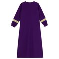 thumbnail image 6 of TiaoBug Kids Girls Long Sleeve Prayer Muslim Islamic Dress Church Abaya Praise Dance Robe Purple 6, 6 of 7