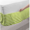 thumbnail image 2 of Chevron Bed Skirt, Vertical Bicolored Zigzags Abstract Motifs on Plain Backdrop Pattern, Elastic Bedskirt Dust Ruffle Wrap Around for Bedding Decor, 4 Sizes, White and Yellow Green, by Ambesonne, 2 of 2