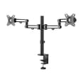 thumbnail image 1 of StarTech.com Desk Mount Dual Monitor Arm, Desk Clamp VESA Compatible Monitor Mount for up to 32 inch Displays, Ergonomic Articulating Monitor Arm, Height Adjustable/Tilt/Swivel/Rotating - Double Monitor Arm (ARMDUAL3) - Mounting kit - adjustable arm - for 2 monitors - aluminum - black - screen size: up to 32" - desk-mountable, 1 of 8