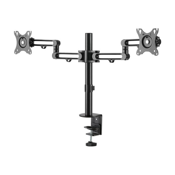 StarTech.com Desk Mount Dual Monitor Arm, Desk Clamp VESA Compatible Monitor Mount for up to 32 inch Displays, Ergonomic Articulating Monitor Arm, Height Adjustable/Tilt/Swivel/Rotating - Double Monitor Arm (ARMDUAL3) - Mounting kit - adjustable arm - for 2 monitors - aluminum - black - screen size: up to 32" - desk-mountable