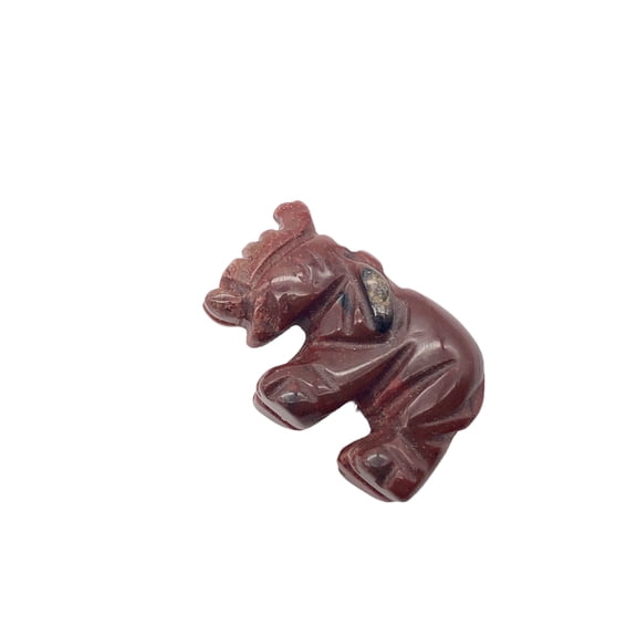 Wild Brecciated Jasper Elephant Animal Figurine | 20x15x7mm | Dark Red | 1 Figurine
