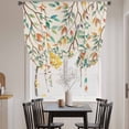 thumbnail image 3 of Teal Orange Eucalyptus Tie Up Curtains for Windows, Adjustable Balloon Window Shades, Spring Botanical Leaves Kitchen Window Treatments Farmhouse Short Curtains with Rod Pocket 42"x45", 3 of 8