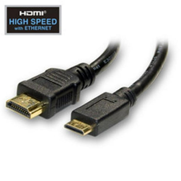 Cable Wholesale Câble Mini Hdmi- Haute Vitesse avec Ethernet- HDMI Mâle à Mini HDMI Mâle (Type C) pour Appareil Photo et Tablette- 6 Pieds