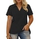 thumbnail image 2 of Blusas para mujer,Blusa de lentejuelas con cuello en V, top informal de manga corta, camisa de poliéster con detalle brillante, corte holgado para uso diario, sopatenor, 2 of 8