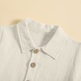 thumbnail image 5 of BLVB Baby Boy Girl Summer Clothes Toddler Infant Cotton Linen Short Sleeve Button up Dress Shirt Pocket Shorts Set 2PCS Outfit(Beige,3-4 Years), 5 of 6