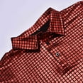 thumbnail image 2 of Men's Polo Shirts Relaxed Short Sleeve Turndown Sparkle Sequins 70s Disco Nightclub Party Shirt Tops, 2 of 6