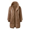 thumbnail image 7 of Women's Plus Size Casual Color Block Sweatshirt Zipper Hoodie Loose Blouse Warm Coat, 7 of 7