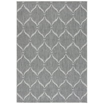 SAFAVIEH Beach House Rosheen Geometric Indoor/Outdoor Area Rug, Charcoal/Gray, 5'3" x 7'6"
