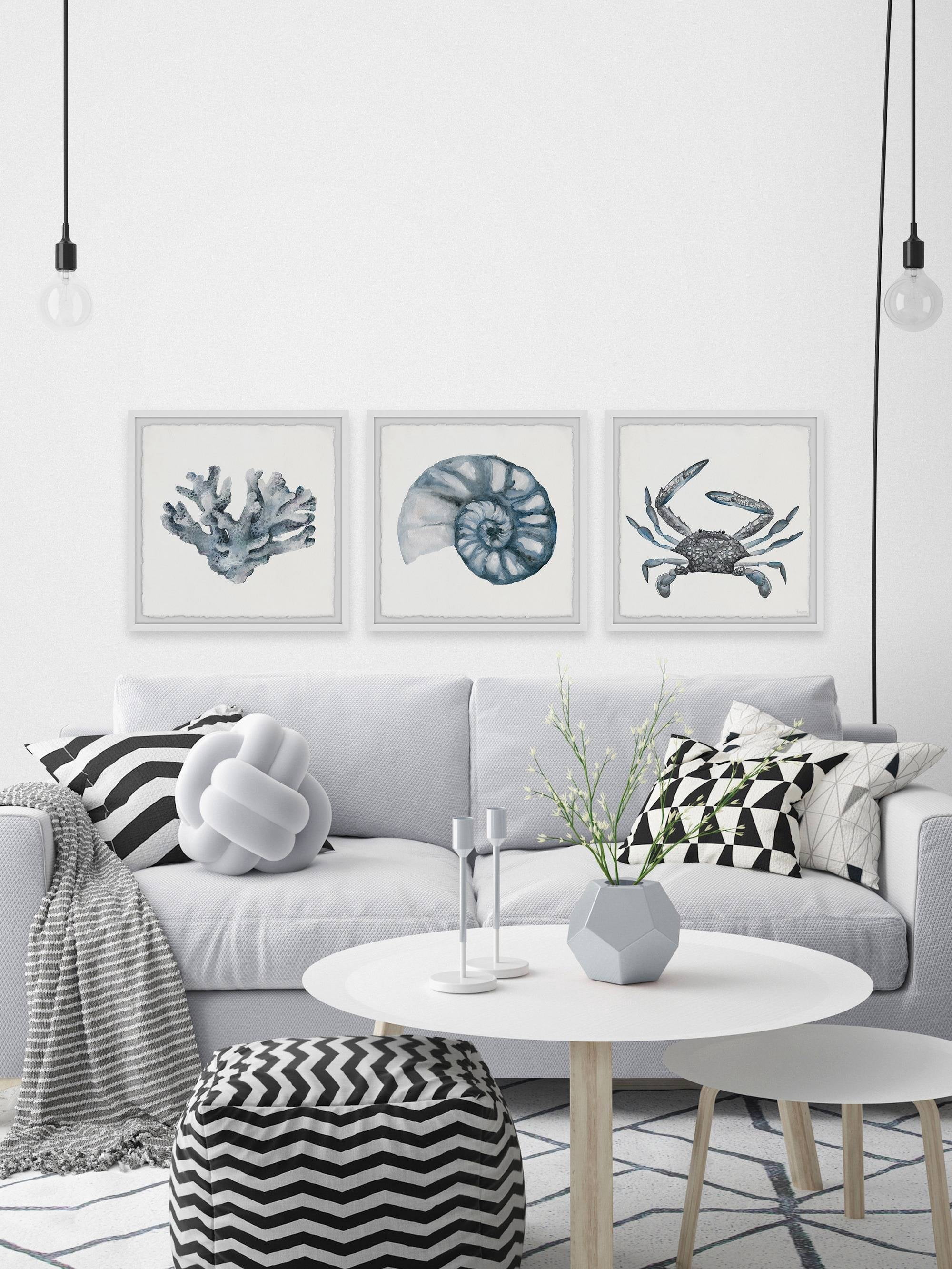 Parvez Taj Bluish-Gray Sea Triptych