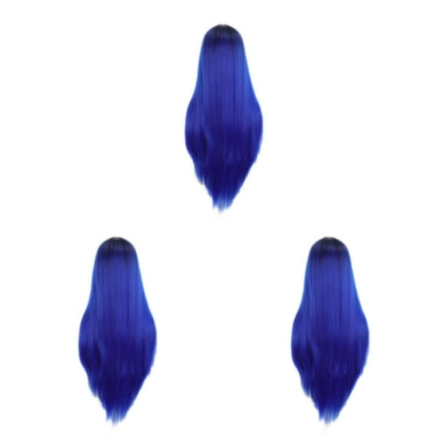 ZheElen Perruques Synthétiques pour Cheveux Naturels Résistantes Perruque Synthétique Longue Cheveux Lisses Facile à Porter 9582-11 3Ensemble
