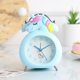 thumbnail image 3 of Reloj despertador para niños, reloj silencioso con luz de noche y alarma fuerte, reloj con campanas gemelas de unicornio a pilas, decoración para niñas, color azul, 3 of 3