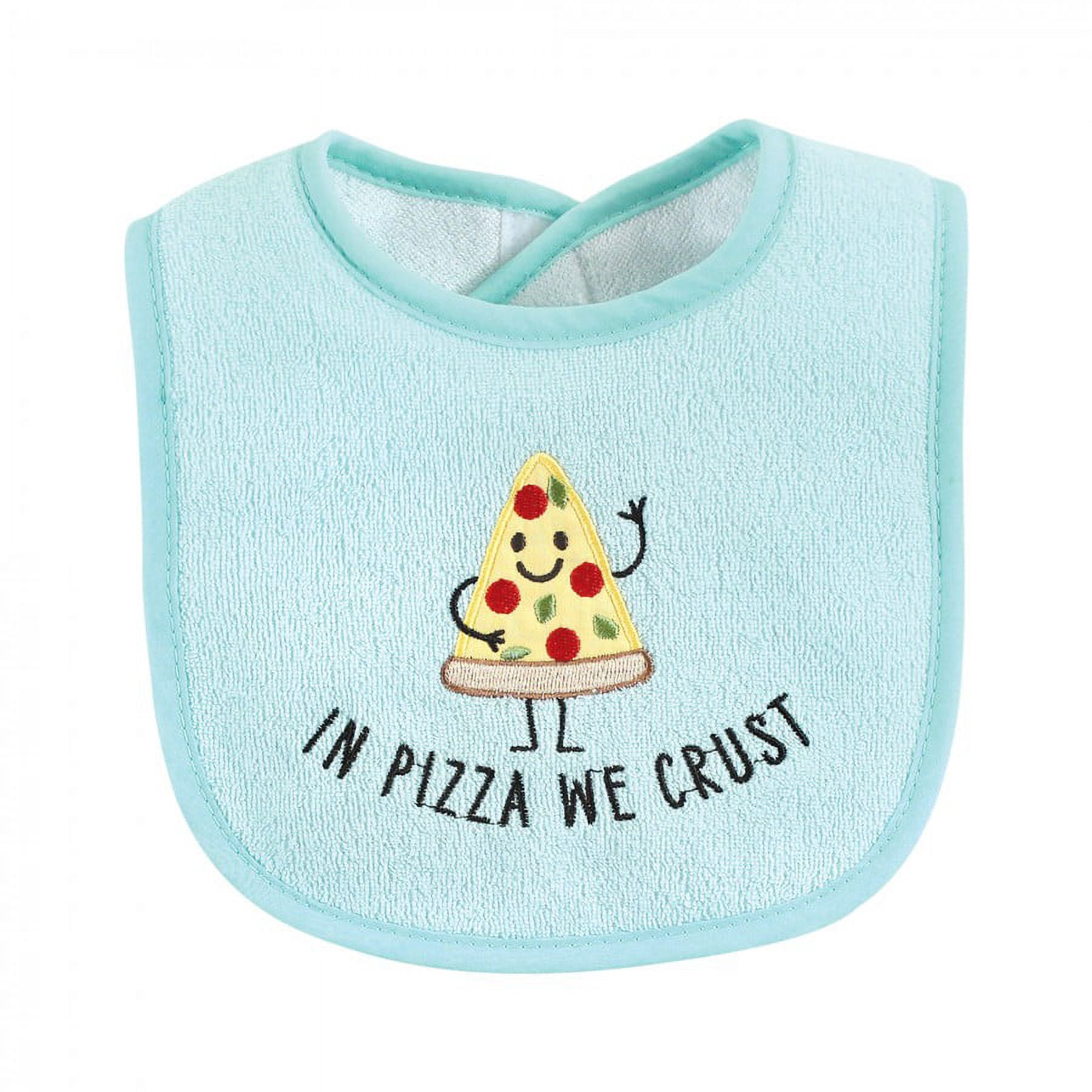 Hudson Baby Unisex Baby Cotton Terry Drooler Bibs with Fiber Filling, Pizza Taco, One Size